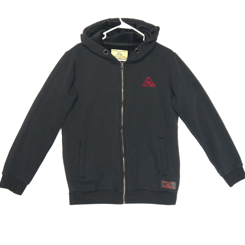 PRIVILEGE SOCIETY mens full zip up hoodie 40 Below Velour Fur Lined black 48 S M